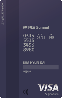 @ 카드 뒷면 - 현대카드 Summit