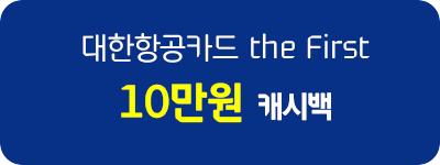 대한항공카드 the First 10만원 캐시백