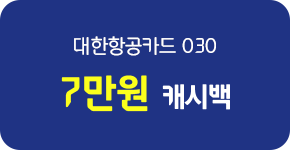 대한항공카드 030 7만원 캐시백